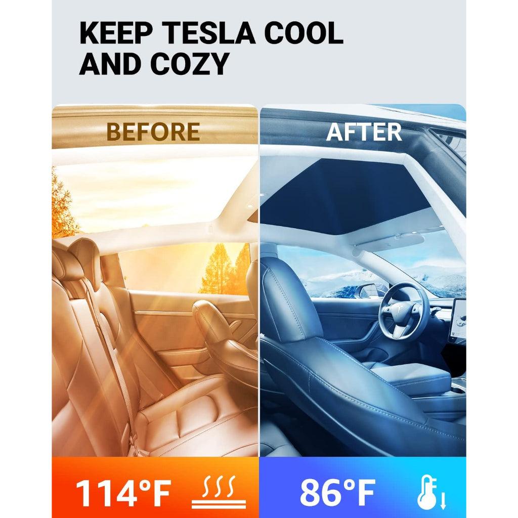 Tesla Model 3/Highland or Model Y 2022/2023/2024 compatible model 3 highland Sunshade Front & Rear Glass Roof Sun roof - Momo Gadgets