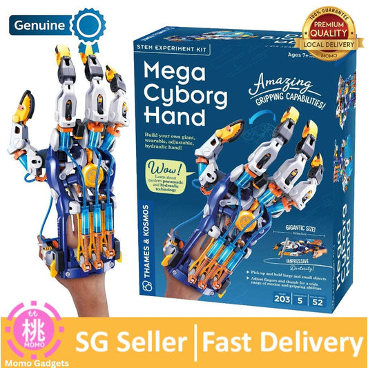 Thames & Kosmos Mega Cyborg Hand STEM Experiment Kit | Build Your Own GIANT Hydraulic Hand - Momo Gadgets