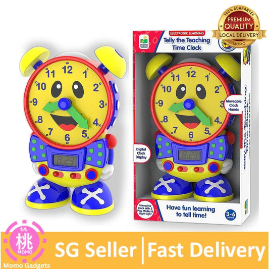 The Learning Journey Telly The Teaching Time Clock - Electronic Analog & Digital Time Telling Aid - Momo Gadgets