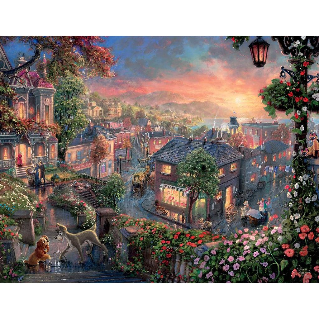 THOMAS KINKADE FANTASIA LADY & THE TRAMP WINNIE THE POOH TANGLED DISNEY DREAMS COLLECTION 4 IN 1 JIGSAW PUZZLE SET 500PC - Momo Gadgets