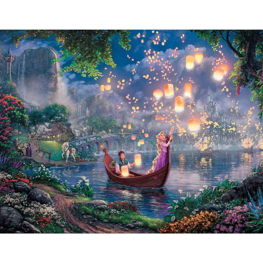 THOMAS KINKADE FANTASIA LADY & THE TRAMP WINNIE THE POOH TANGLED DISNEY DREAMS COLLECTION 4 IN 1 JIGSAW PUZZLE SET 500PC - Momo Gadgets