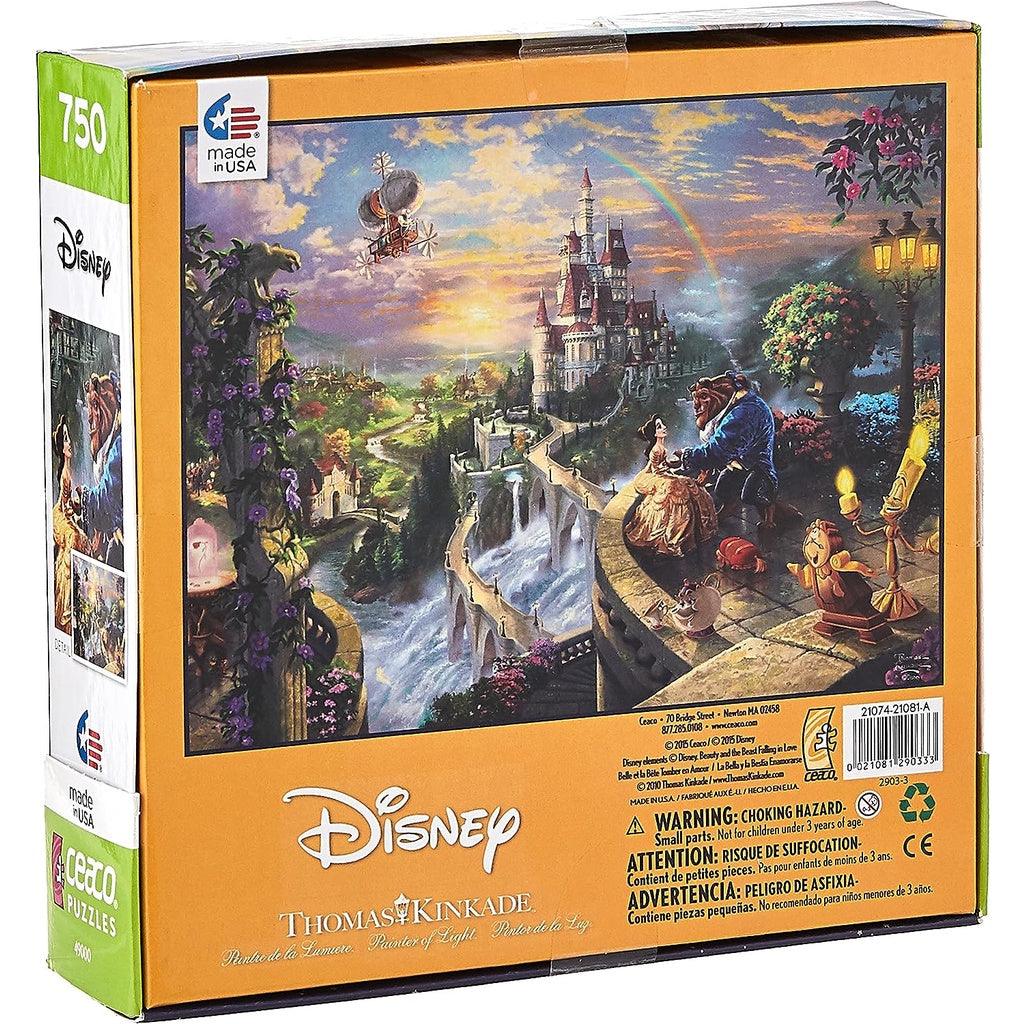 Thomas Kinkade The Disney Dreams Collection: Beauty and The Beast Falling in Love Puzzle, 750 Pieces, 24" X 18" - Momo Gadgets