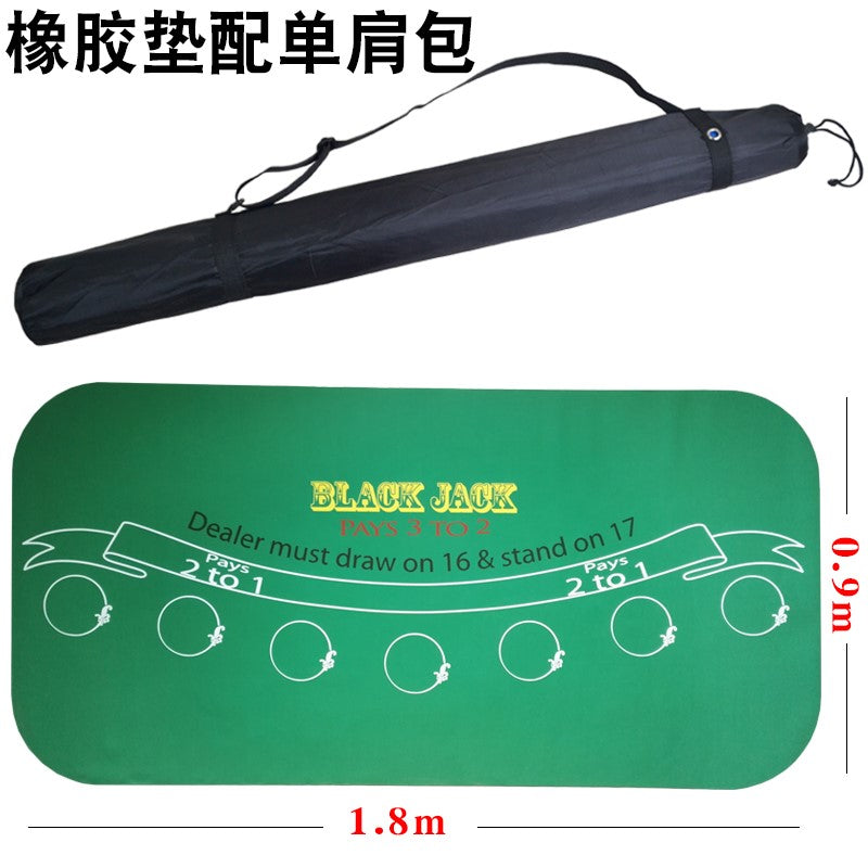 Premium Portable Rubber Poker Mat, Texas Hold'Em Table Top, Smooth Surface Noise Reduction and Carrying Tube