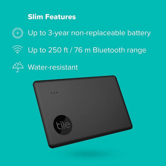 Tile Slim 2022 Thin Bluetooth Tracker, Finder for Wallet, Luggage Tags and More; Water-Resistant. Phone Finder - Momo Gadgets