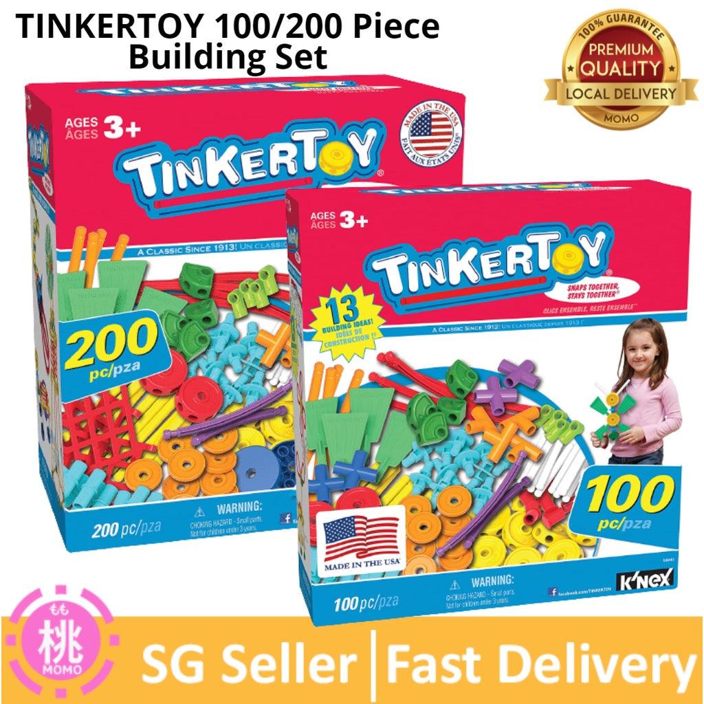 TINKERTOY 100/200 Piece Building Set ‒ Ages 3+ Preschool Education Toy - Momo Gadgets