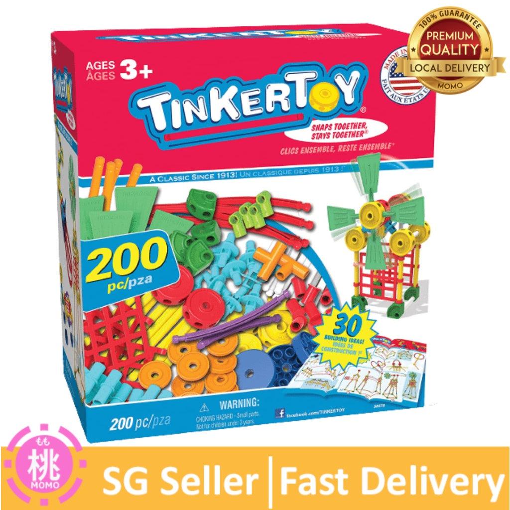 TINKERTOY 100/200 Piece Building Set ‒ Ages 3+ Preschool Education Toy - Momo Gadgets