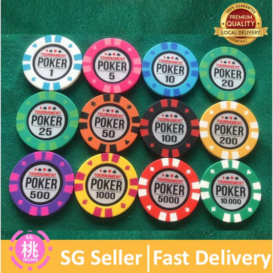 Tournament High Quality Clay Poker Chips (9 denominations available) - Momo Gadgets