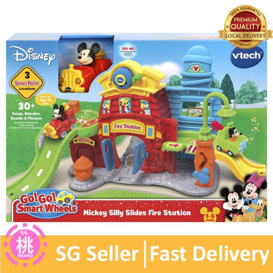 VTech Go! Go! Smart Wheels - Disney Mickey Mouse Silly Slides Fire Station - Momo Gadgets