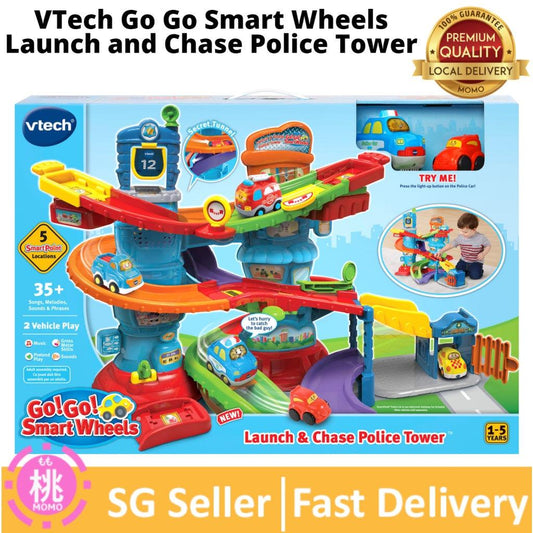 VTech Go Go Smart Wheels Launch and Chase Police Tower / Fire Station - Momo Gadgets