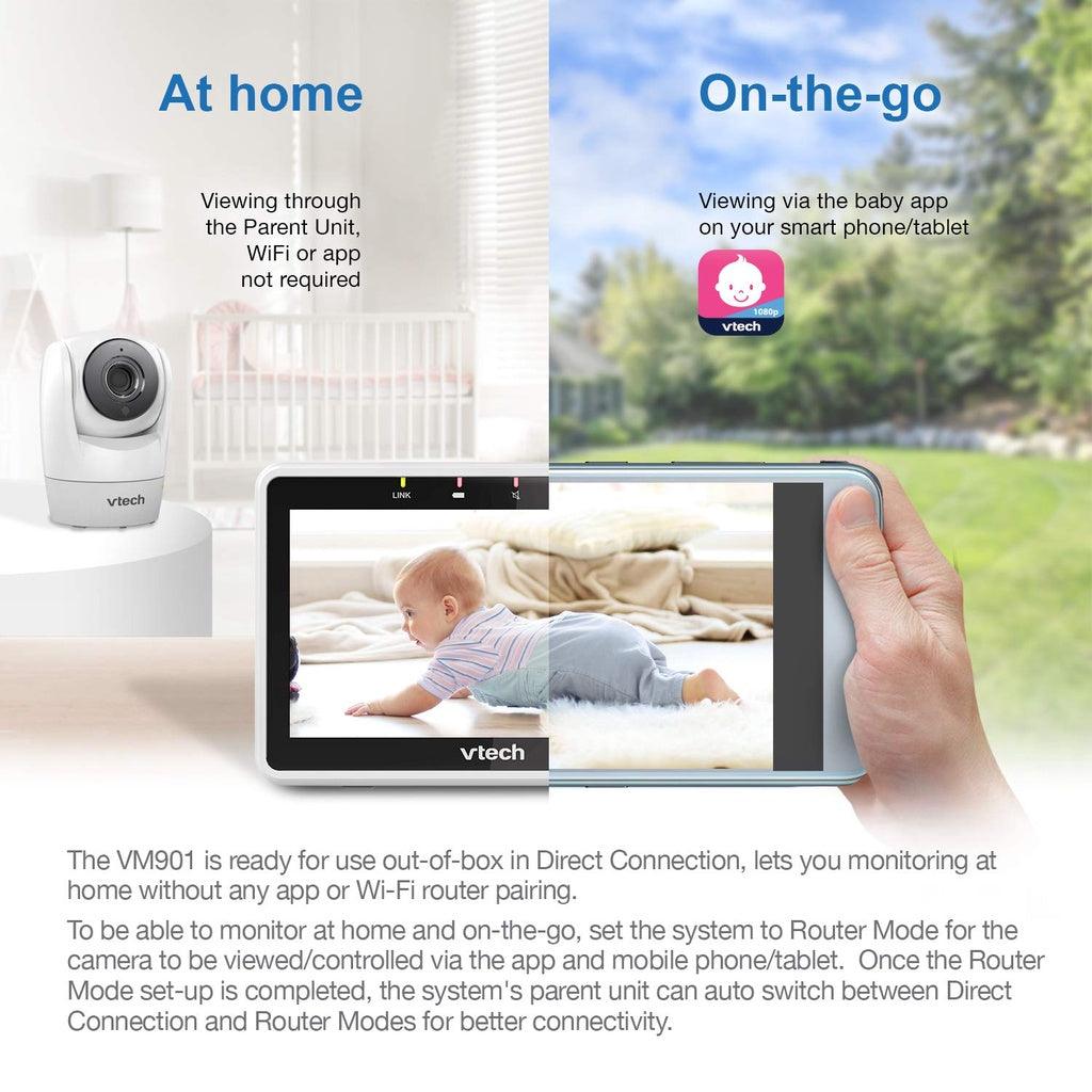 VTech Smart WiFi Baby Monitor HD NightVision, Fully Remote Pan Tilt Zoom, Free Smart Phone App, Works with iOS, Android - Momo Gadgets