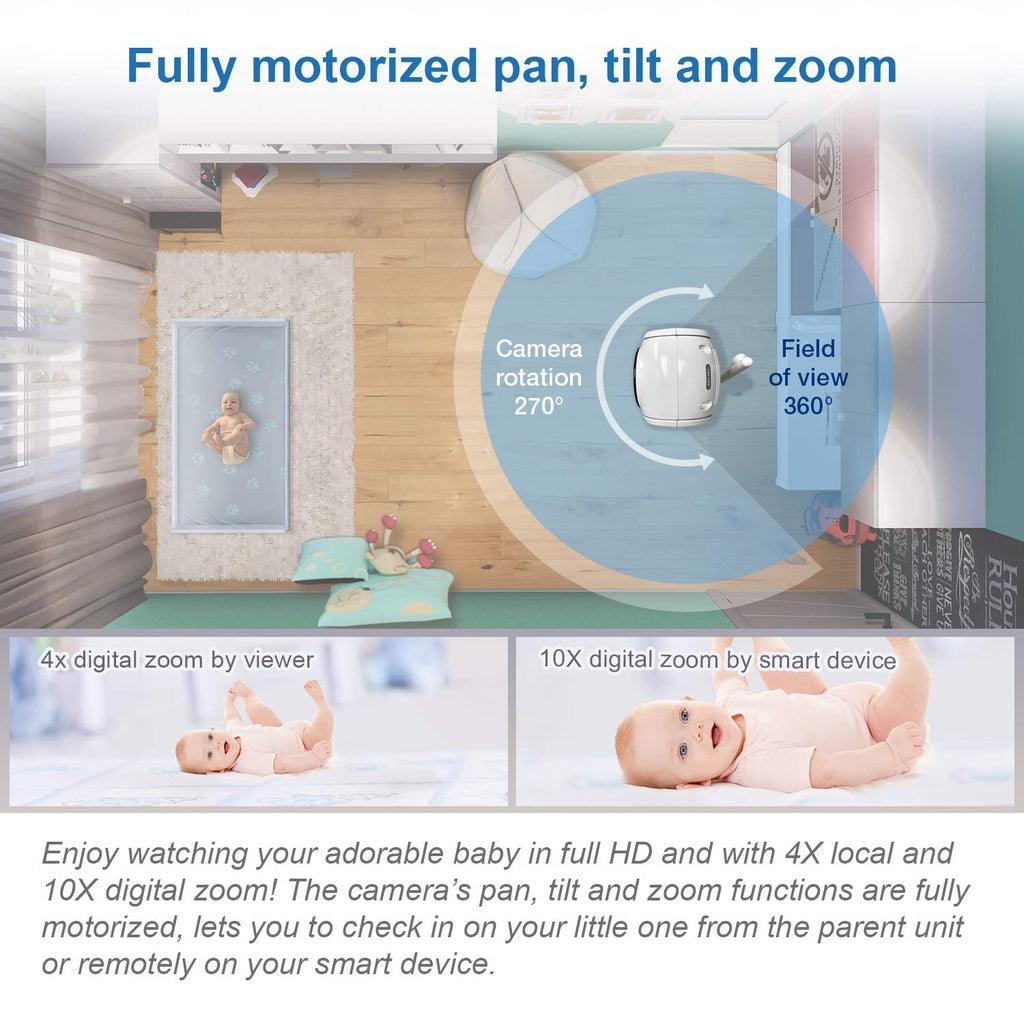 VTech Smart WiFi Baby Monitor HD NightVision, Fully Remote Pan Tilt Zoom, Free Smart Phone App, Works with iOS, Android - Momo Gadgets