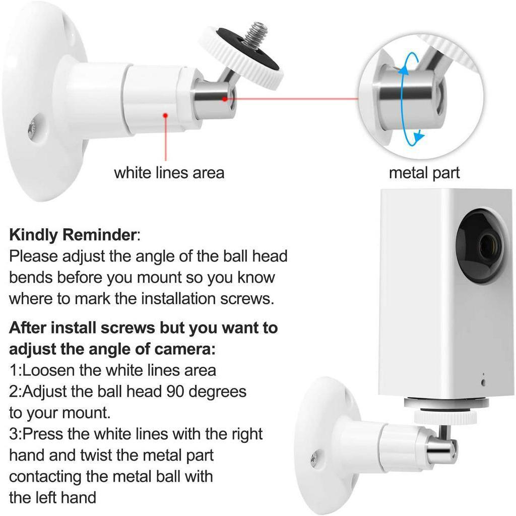 Wall Mount for Wyze Cam Pan , 360 Degree Swivel Adjustable Indoor and Outdoor Mount for Wyze Cam Pan and Other IP Camera - Momo Gadgets