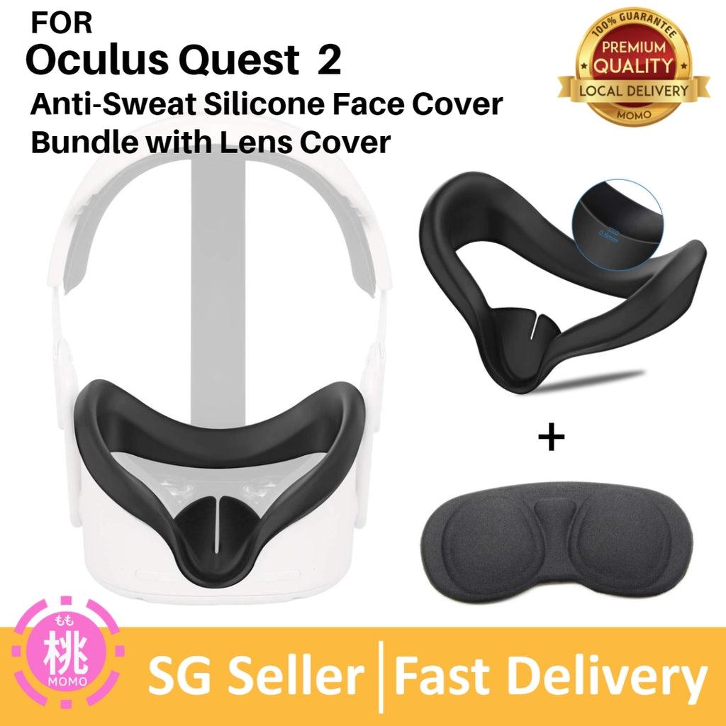 Washable Eye Mask Professional Silicone Face Cover for Quest 2 or 1 Sweatproof and Lightproof Pad Bundle for Oculus Ques - Momo Gadgets