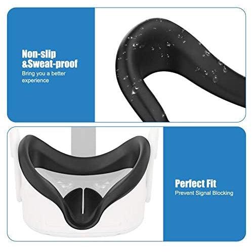 Washable Eye Mask Professional Silicone Face Cover for Quest 2 or 1 Sweatproof and Lightproof Pad Bundle for Oculus Ques - Momo Gadgets