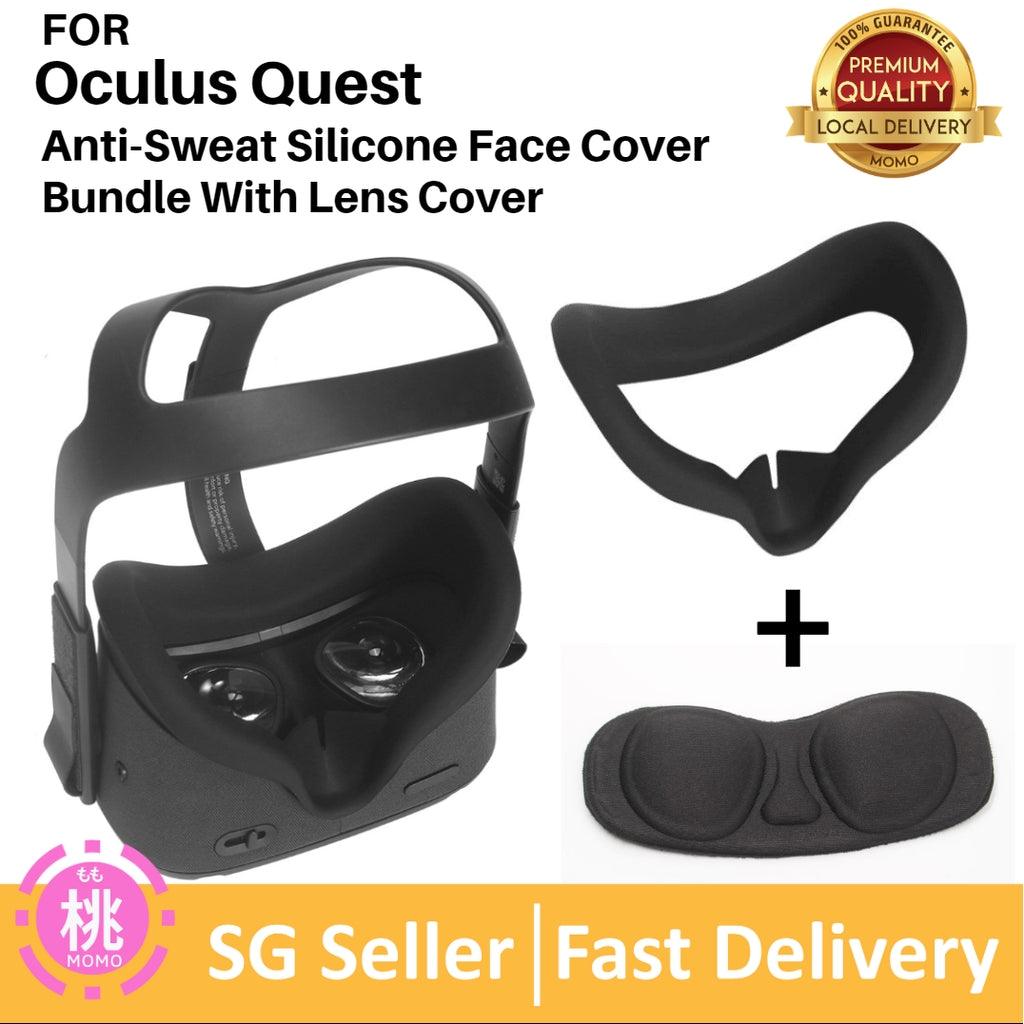 Washable Eye Mask Professional Silicone Face Cover for Quest 2 or 1 Sweatproof and Lightproof Pad Bundle for Oculus Ques - Momo Gadgets