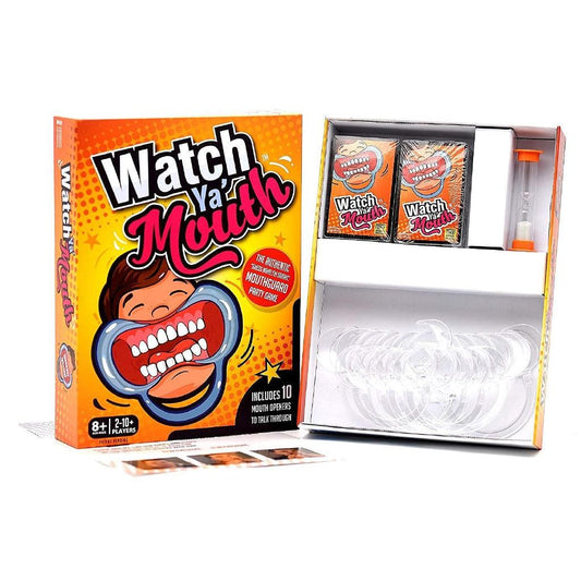 Watch Ya Mouth Family Edition - The Hilarious, Mouthguard Party Card Game - Momo Gadgets