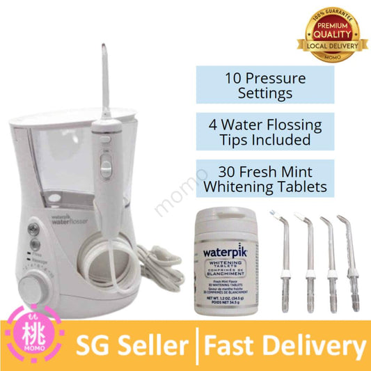 Waterpik Whitening Professional Water Flosser 2-in-1 WF-05 Flossing + Teeth Whitening (1 month Whitening tablets supply - Momo Gadgets